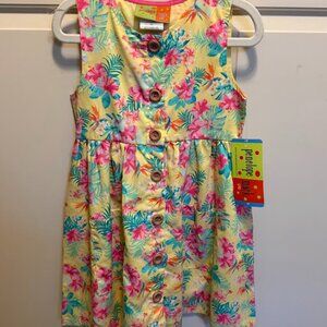 *NWT* Penelope Mack Yellow Tropic Sleeveless Dress Girl's Size 4T